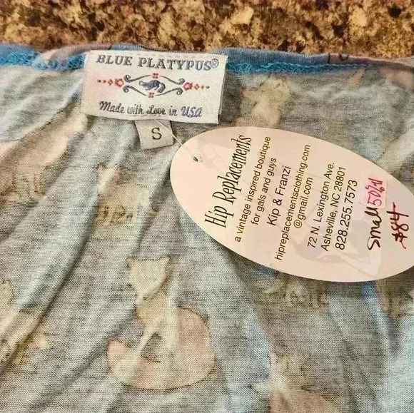 Blue Platypus Women's Blue Bamboo Fox Dress Size Small - Picture 7 of 7